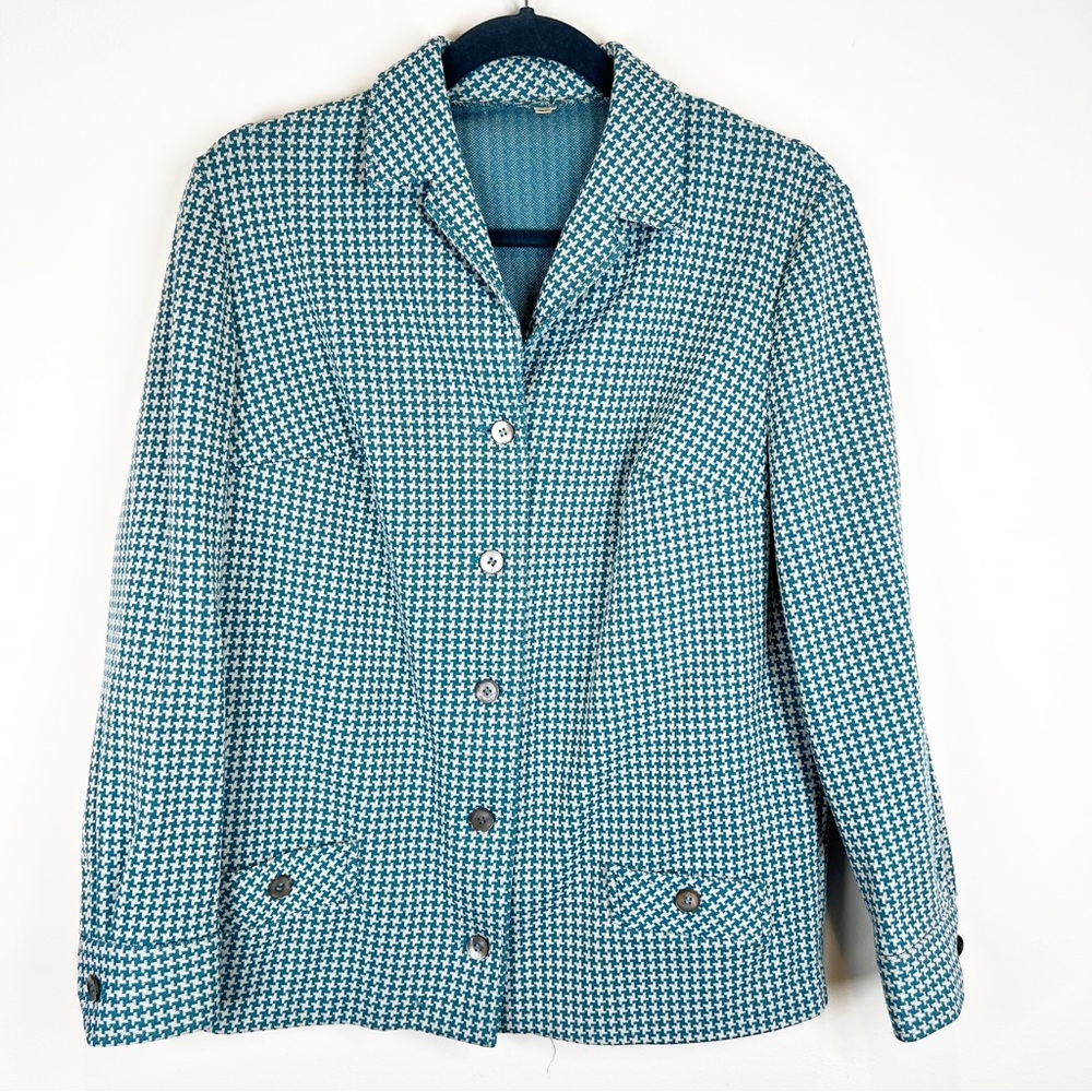 Vintage Blue Houndstooth Jacket